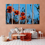 Red Poppies and Blue Sky Canvas Print SKU 10871