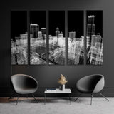 City Buildings Project 3d Canvas Print SKU 10431