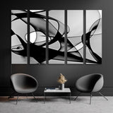 Abstract  Black and White Drawing Canvas Print SKU 10381