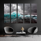 Sea Wave on a Dark Background Canvas Print SKU 10434