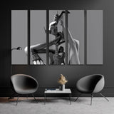 Electric Guitar and Female Legs Black and White Canvas Print SKU 10922