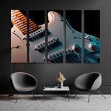 Electric Guitar White Canvas Print SKU 10549