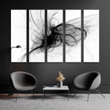 Black Smoky Lines on White Background Canvas Print SKU 10801