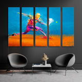 Colorful Abstract Tennis Player Canvas Print SKU 10884