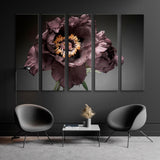 Dark Peony Close-up Canvas Print SKU 10537