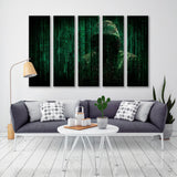 Hacker in the Code Background Canvas Print SKU 10584