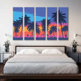 Evening Beach with Palm Trees Canvas Print SKU 10678