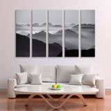 Mountains in the Mist Black and White Canvas Print SKU 10489