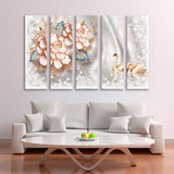 3D Flowers from Gold Canvas Print SKU 10552