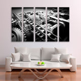 Engine Gear Mechanism BW Canvas Print SKU 10558