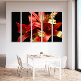 Red Lilies with Golden Tones Canvas Print SKU 10879