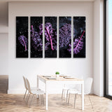 Red Cabbage Leaves Black Background Canvas Print SKU 10498