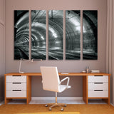 Subway Tunnel Black White Canvas Print SKU 10441