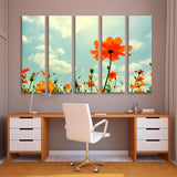 Colorful Flowers on Sky Background Canvas Print SKU 10733