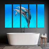 Pair of Playful Dolphins Canvas Print SKU 10442