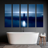 Beautiful Night Landscape with Lighthouse Canvas Print SKU 10771