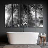 Palm Leaf Black White Canvas Print SKU 10436