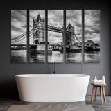 Tower Bridge in London Black and White Canvas Print SKU 10390