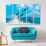 Group of Playful Dolphins Canvas Print SKU 10769