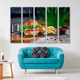 Burger with French Fries Canvas Print SKU 10699