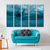 Old Ship in the Stormy Sea Canvas Print SKU 10770