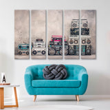 Retro Cassette Recorders Canvas Print SKU 10896