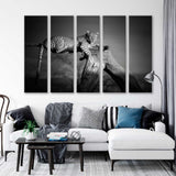 African Leopard Black & White Photo Canvas Print SKU 10637