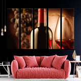 Bottle and Glass of Red Wine Canvas Print SKU 10570