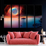 Night Sky and Sea with Stones Canvas Print SKU 10780