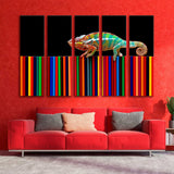 Chameleon on Colored Pencils Canvas Print SKU 10867