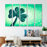 Shiny Clover Symbol of St. Patrick's Day Canvas Print SKU 10936