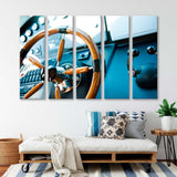 Steering Wheel on a Yacht Canvas Print SKU 10586