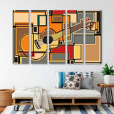 Colorful Mosaic Acoustic Guitar Canvas Print SKU 10577