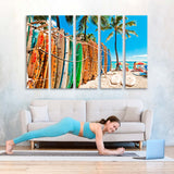 Surfboards Hawaii Beach Canvas Print SKU 10590