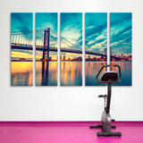 Ben Franklin Bridge at Sunset Canvas Print SKU 10599