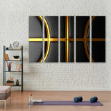 Black Basketball with Gold Line Canvas Print SKU 10924