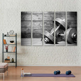 Vintage Dumbbells Black & White Canvas Print SKU 10597