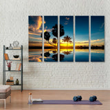 Palm Tree Silhouette at Sunset Canvas Print SKU 10773