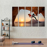 Rock Climber at Sunset Canvas Print SKU 10842