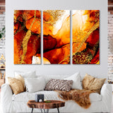 Abstract Painting with Golden Curls Canvas Print SKU 10205