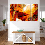 Abstract Painting with Golden Curls Canvas Print SKU 10205