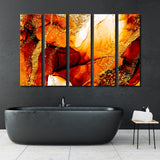 Abstract Painting with Golden Curls Canvas Print SKU 10205